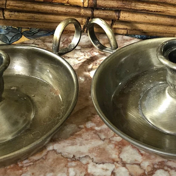 Vintage Bronze Candle Stick Holders - Picture 2 of 10